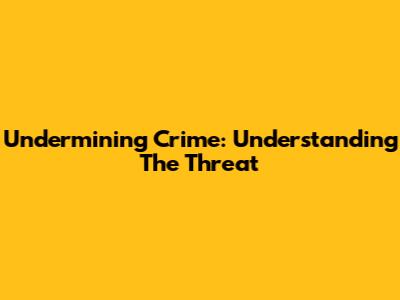 Undermining Crime: Understanding The Threat