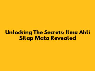 Unlocking The Secrets: Ilmu Ahli Silap Mata Revealed
