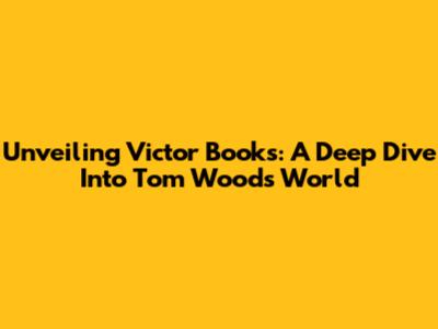 Unveiling Victor Books: A Deep Dive Into Tom Wood's World