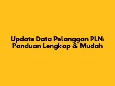 Update Data Pelanggan PLN: Panduan Lengkap & Mudah