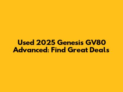 Used 2025 Genesis GV80 Advanced: Find Great Deals