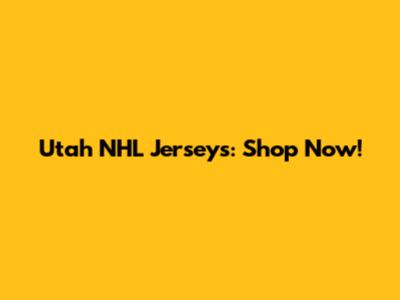 Utah NHL Jerseys: Shop Now!