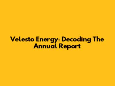 Velesto Energy: Decoding The Annual Report