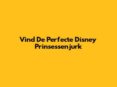 Vind De Perfecte Disney Prinsessenjurk