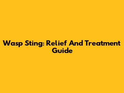 Wasp Sting: Relief And Treatment Guide