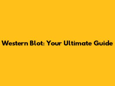 Western Blot: Your Ultimate Guide