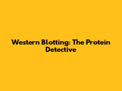 Western Blotting: The Protein Detective