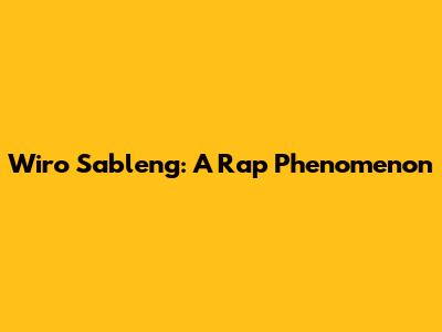 Wiro Sableng: A Rap Phenomenon