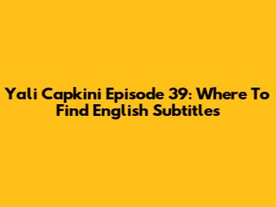 Yali Capkini Episode 39: Where To Find English Subtitles