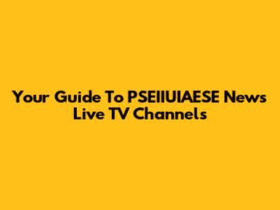 Your Guide To PSEIIUIAESE News Live TV Channels