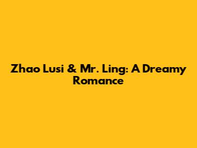 Zhao Lusi & Mr. Ling: A Dreamy Romance